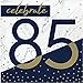 Creative Converting Servietten zum 85. Geburtstag, 16,5 cm, Marineblau und goldfarben