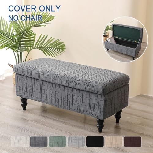 Funda elástica para otomana en tejido jacquard premium rectangular L 3