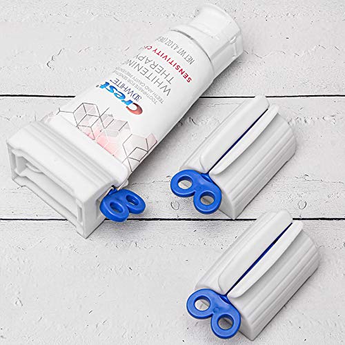 Asqraqo 3 Pieces Tube Toothpaste Squeezer with Rolling Toothpaste Holder Holder Rotating