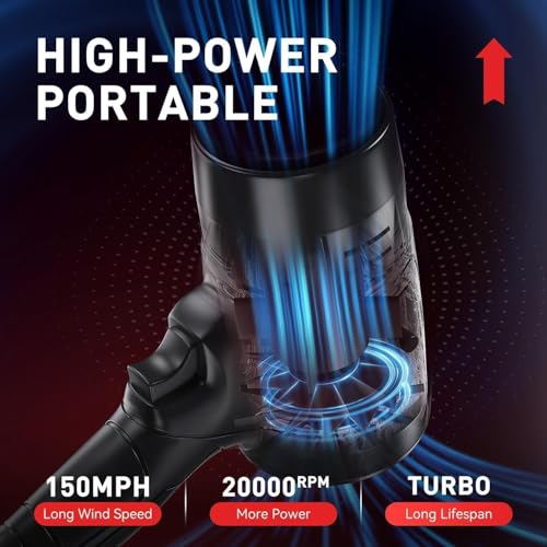 Image of Handheld Electric Portable Air Blower,Turbo Jet Blower Cordless 48V,Handheld High Powerful Blow Brushless Motor for Extra runtime,for Car,Home Cleaning Corner, Road Cleaning