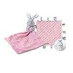 CREVENT Soft Plush Animal Face Security Blankets for Boys and Girls, Great Gifts for Birthday Baby Shower (Hugging Bunny + Tag)