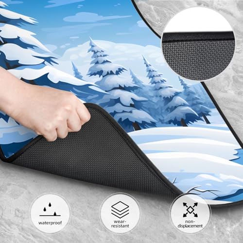 Tapis de sol voiture dessin animé paysage d'hiver pour vos trajets