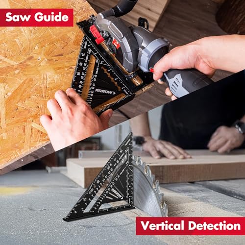 Arrow Aluminum Alloy Rafter Square Set, 2PCS 7-Inch Carpenter Square Layout Tools, Woodworking Triangle Rulers for Carpentry and Craftsmen by Arrow Fastener - Image 7