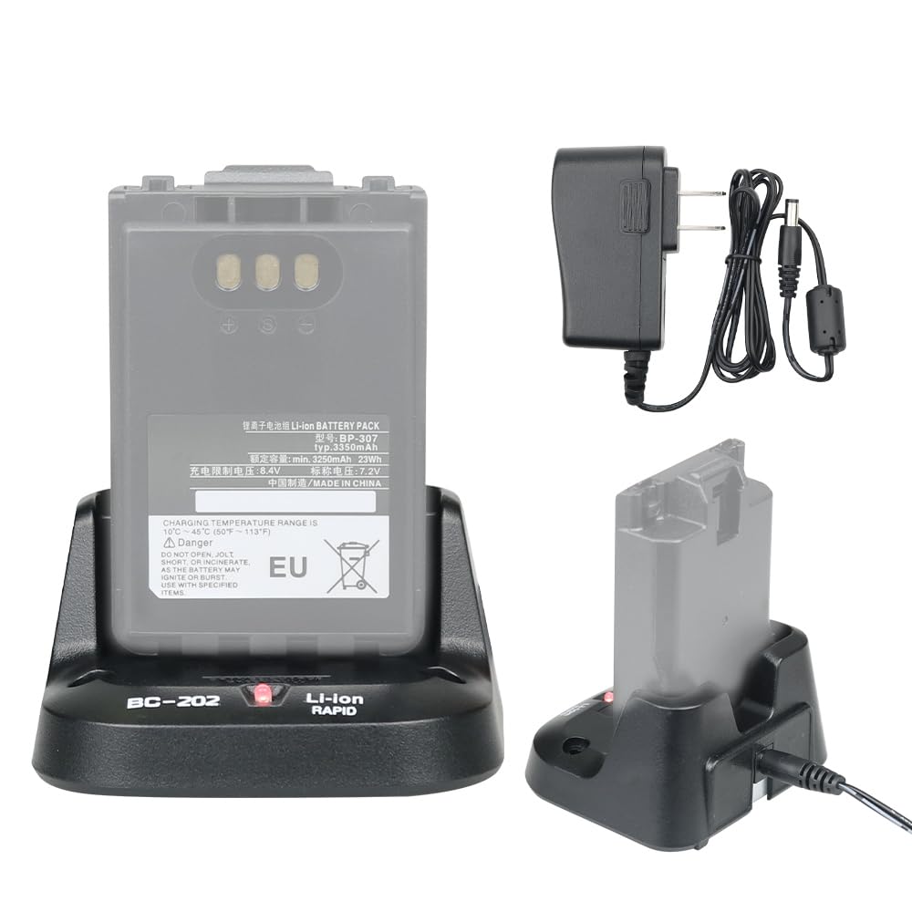 BC-202 Walkie Talkie Desktop Charger Base for ICOM ID-31A ID-31E ID-51A ID-51E BP-271 BP-272 BP-307 Li-ion Battery Charger