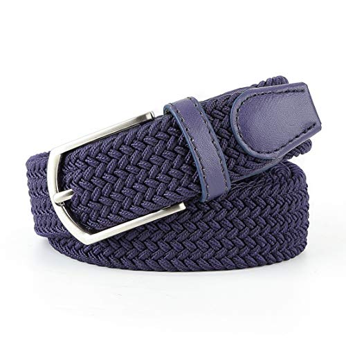 Image of Braided Canvas Woven Elastic Stretch Belts for Men /Women /Junior with Multicolored