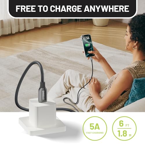 Image of 140W USB C Charger with 240W USB C Fast Charging Cable (6FT /Braided), 4-Port GaN Portable Laptop Charger for MacBook, Dell XPS, iPad Pro, iPhone 17 /16 /15, Galaxy S25 /S24, GoPro, JBL, Switch 2, Earbuds