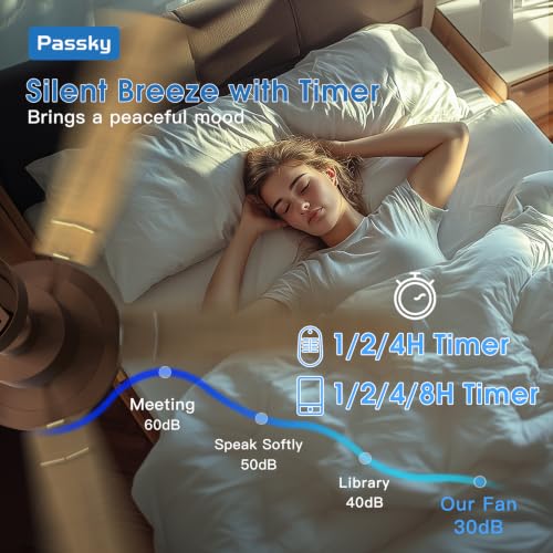Image of Passky 52 Inch Brown Sleek Ceiling Fans with Lights, Remote Control | 3-color dimmable light, quiet reversible DC motor, easy install, memory, Timer, APP, bedroom, covered outdoor areas