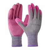 FCTTD Gardening Gloves for Women 3 Pairs, Garden Gloves for Pruning Flower Rose, Weeding, Digging, Raking, Flower gloves with Rubber coating (Small, Pink)