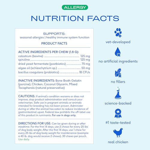 image for Native Pet Dog Allergy Chews - Dog Allergy Relief for Medium Breeds - 