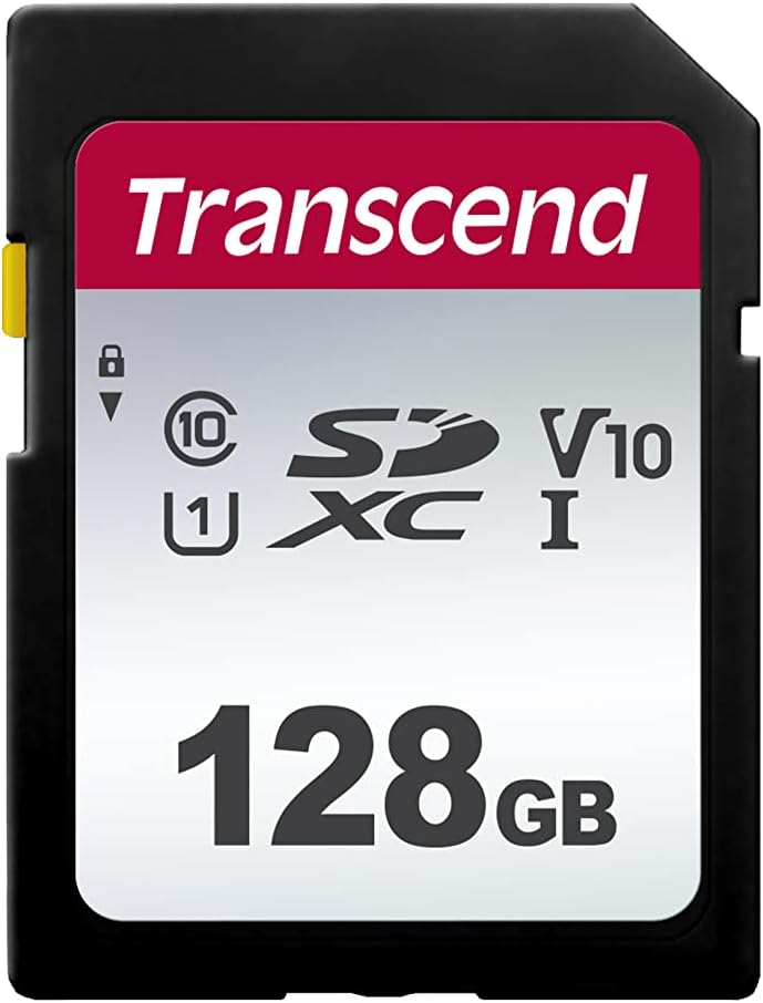 128GB SDXC Memory Card, UHS-I U1 V10, Up to 100MB/s, Full HD Class 10 High-Speed SD Card for Canon, Nikon, Sony, Panasonic Cameras (TS128GSDC300S-E)