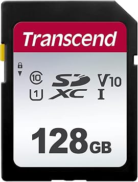 Transcend 128GB SDC300S SD UHS-I SDXC Memory Card, 100MB/s, U1, V10, C10