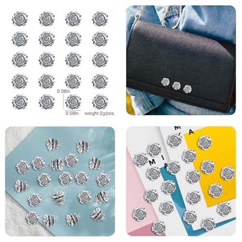 Image of 20 Pcs Enamel Rose Flowe Brooches Pins for Women Colorful Floral Brooch Flower Lapel Pin Badge Crafts Breastpin Jewelry Gift for Women Men Clothing Bags Backpacks Jackets Hat