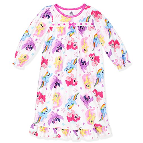 My Little Pony Girls Flannel Granny Gown Nightgown (3T, White)