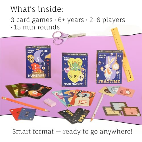 Math Card Games Bundle for Kids 6+ & 8+ | 3 Games Included | Fun & Education | Help to Build Math, Focus and Logic | Recommended by Teachers | 2-6 Players | 10 min Playtime (Math Card Bundle) - Image 8