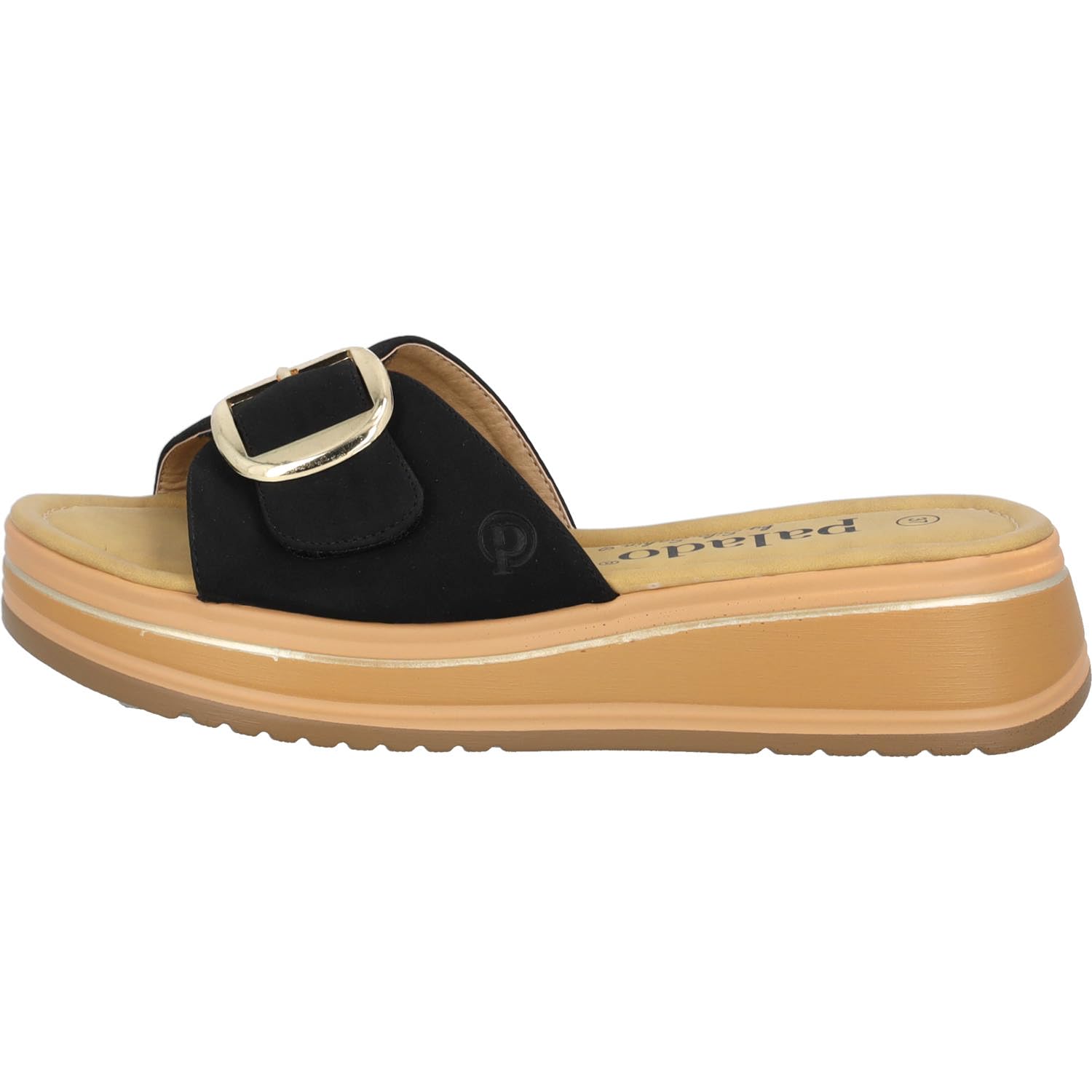 Palado Sandalen Damen Frordi by Sila Sahin - elegante Pantoletten mit Plateau-Sohle - modische Sommerschuhe - bequeme Sandaletten