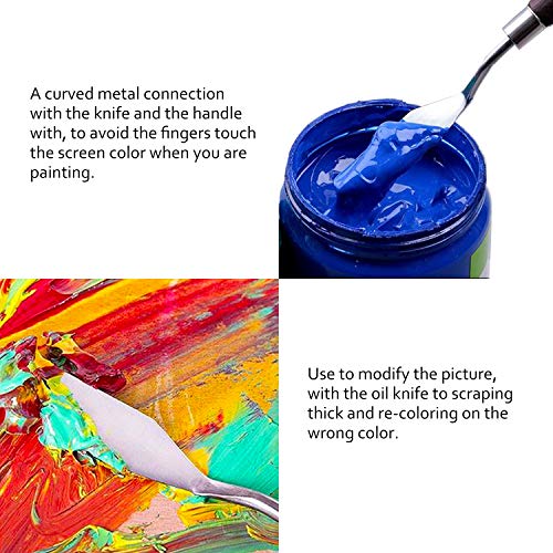 Kelifang 5 Pieces Painting Knives Stainless Steel Palette Knife Set, Paint Scraper Oil Paint Accessories For Oil Painting, Acrylic Painting, Color Mixing And Thick Paint Applications #TOP3
