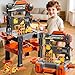 KIZONLY Kids Tools Toy Sets for Aged 3 4 5 6 7 8, 2 in 1 Workbench Toys for Toddlers 3-5, Pretend Play Toolbox, Construction Mechanic Set with Sound, Educational Birthday Gift for Boys Girls Ages 3-8