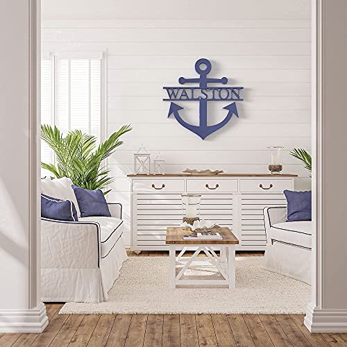 Personalized Wooden Anchor Name Sign - Nautical Wall Decor For Beach House - Custom Anchor Sign Door Hanger - Navy and Ship Art Decorations For Your Home by 48 Hour Monogram - Image 5