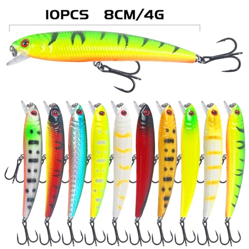 FREE FISHER 43Pcs Fishing Lures Kit Minnow Popper Walleye Fishing Lures Mixed Hard Crank Baits for Bass Fishing Walleye Salmon Freshwater Saltwater - Thumbnail 3