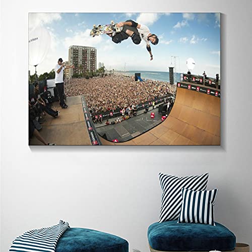Superyufeng Tony Hawk Skateboarding 900 Canvas Art Poster And Wall Art Picture Print Modern Family Bedroom Decor Posters 12X18Inch(30X45Cm) #TOP4