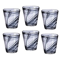 Bormioli Rocco Capri 12.5 Oz. Water Glass For Juices, Mineral Water And Drinks Set Of 6 Black C80