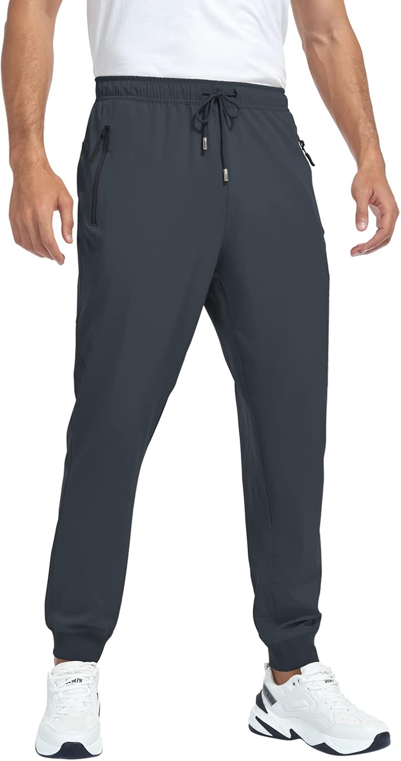 Men's Lightweight Jogger Pants Quick Dry Athletic Hiking Pants for Men with 3 Zipper Pockets - Image 2