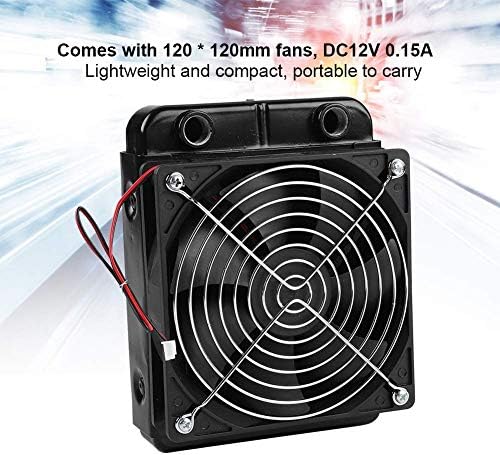 ASHATA Heat Exchanger Radiator,Aluminium Computer Water Cooling Radiator G1/4 Thread Water Cooler 18 Tubes Computer Heat Exchanger with Fan for PC Water Cooling System(120mm/ 360mm)(120mm)