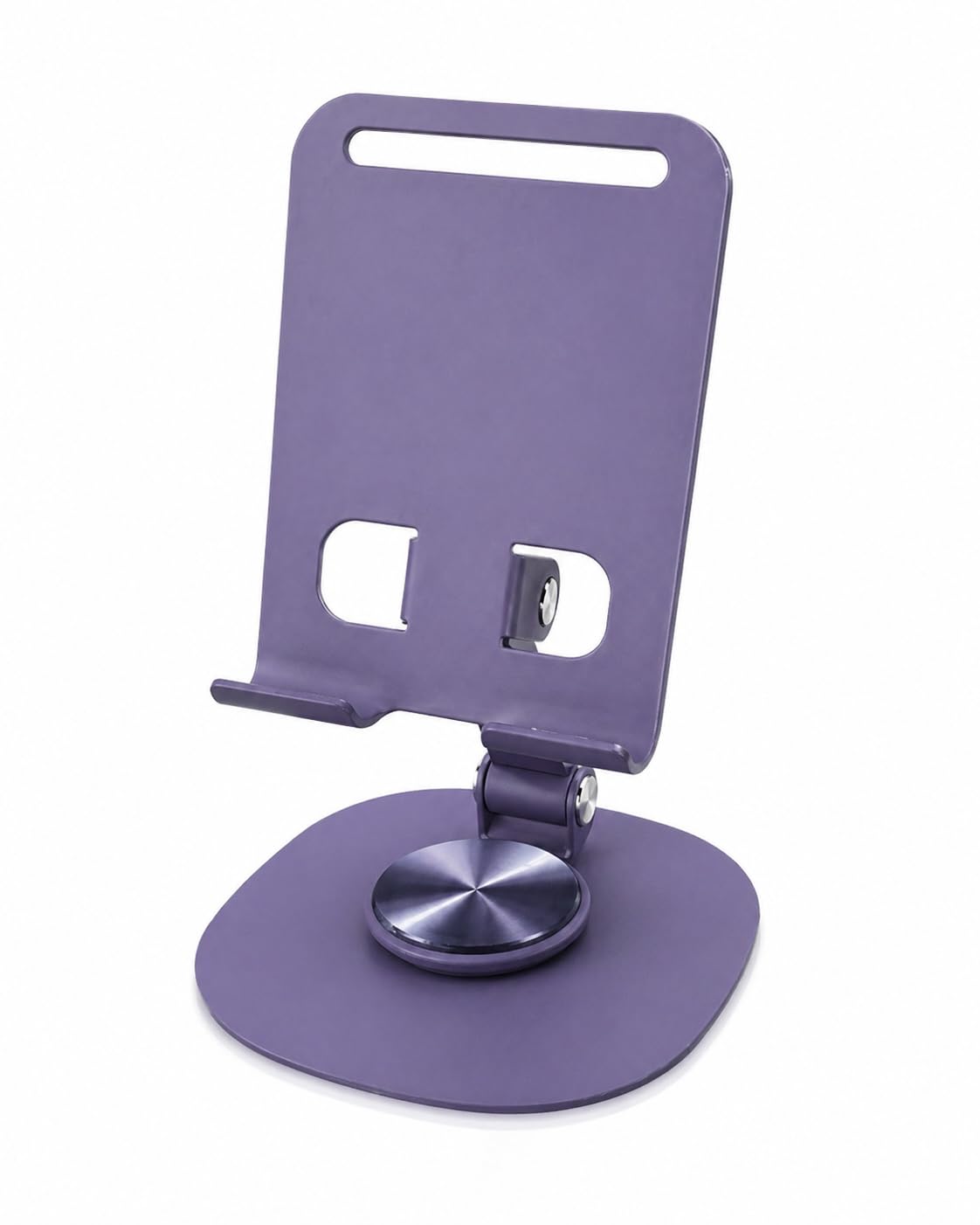 Adjustable Metal Phone Stand, Purple, Foldable and Portable Desktop Holder with Heavy Base, Multi-Angle, 10x9x7 cm-picture-37