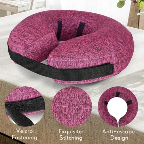 MIDOG Dog Cone Collar, Inflatable Dog Neck Donut Collar Alternative After Surgery, Soft Protective Recovery Cone for Small Medium Large Dogs and Cats Puppies - Alternative E Collar (Rose, L)