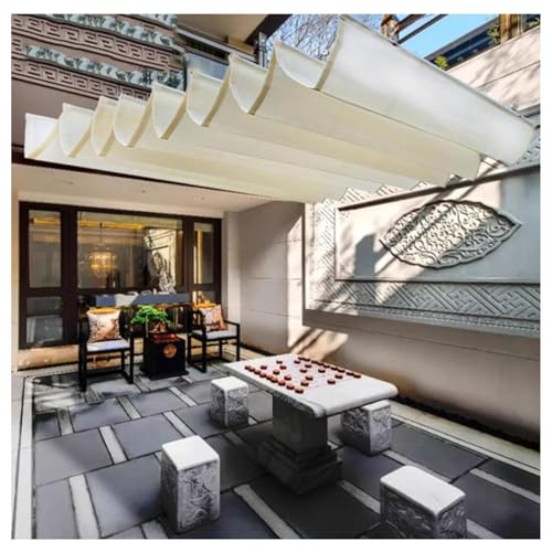 CVERTHAF Parasol en Forma de U, Vela de Sombra retráctil, Resistente a los Rayos UV, con 95% de protección Solar, para pérgola, Patio, terraza, cenador (tamaño: 1,8 x 8 m/5,90 x 26,25 pies)