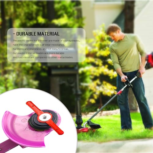 Skyzone 20 PCS Plastic Grass Strimmer Blades, 139mm Lawn Mower Blades Garden Mower Replacement Cordless Strimmer Cutting Blades (Red) - Image 3