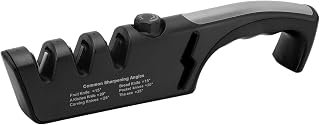 Adjustable Knife Sharpener Ergonomic Multifunctional 3 Levels Kitchen Tool for Kitchen Black 11 X 2.8 (Black)