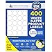 400 Label Outfitters Round 2 inch Diameter Matte White Inkjet or Laser Circular Labels