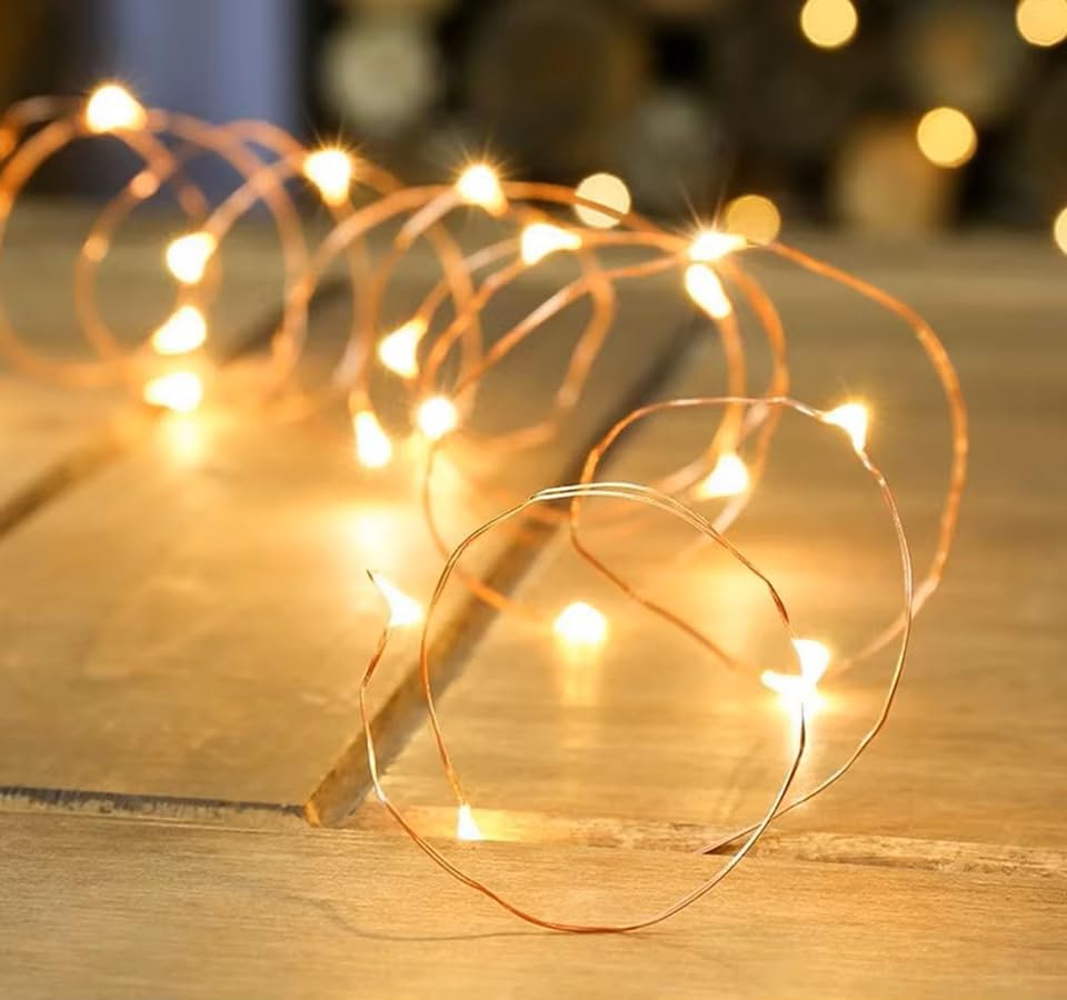 Image of HUMAIZAR 10M USB LED String Lights with 100 LEDs - Warm White Decorative Fairy Lights for Ramadan Eid Decorations, Kids Room, Wall Hanging, Mother's Day Gift, Festive Lighting (Pack of 1 Set)