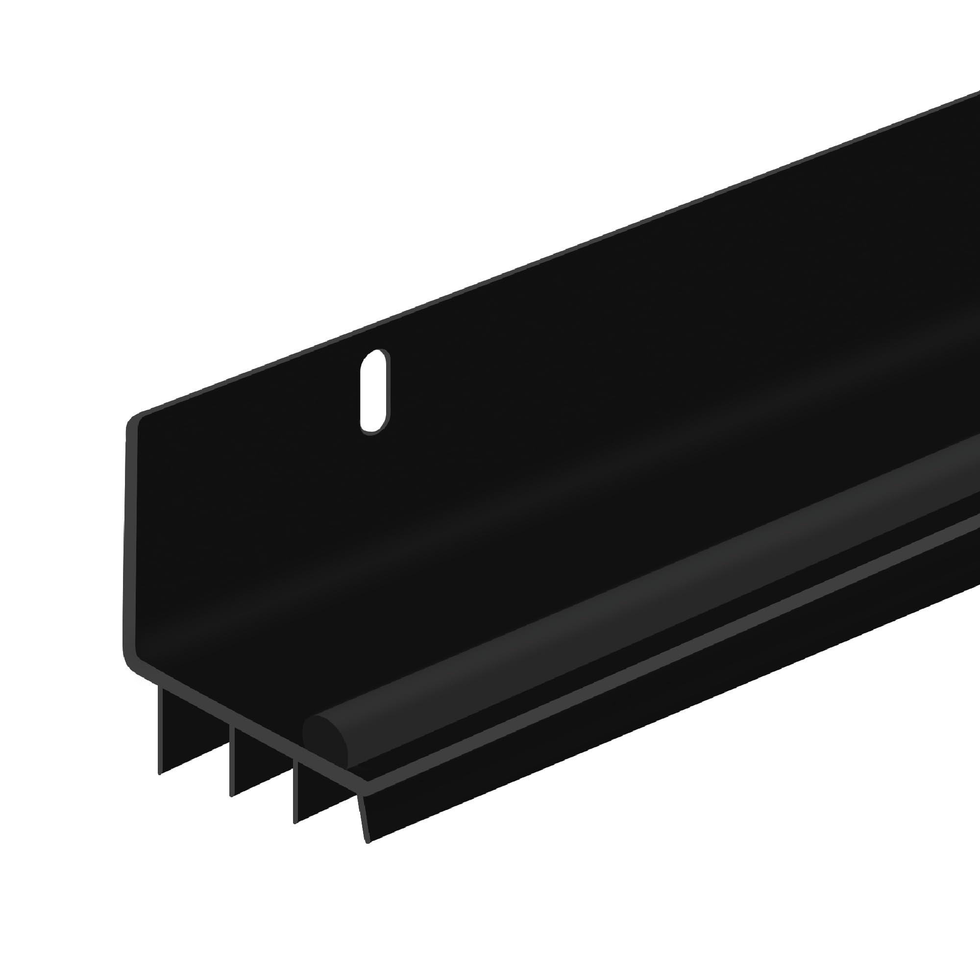 36? L-Shaped PVC Door Bottom – Triple Vinyl Seals & Drip Cap – Fits 1-3/4? to 2? Doors – Fills 1/4?–1/2? Gaps – Slotted Mounting Holes & Screws Included (Black)