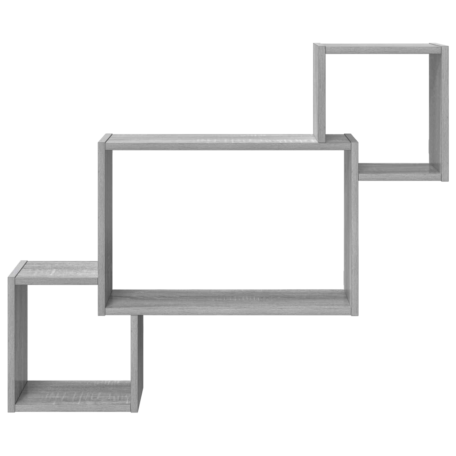 Wandregal Wandhalterung Grau aus Holzwerkstoff 91,5 x 15 x 76 cm rechteckiges Wandboard platzsparend für Wohnzimmer Schlafzimmer Büro mit viel Stauraum und einfacher Montage