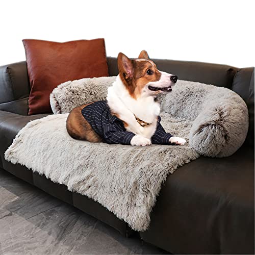 Cama para perros grande para perros, mullida, cama para mascotas, cama para gatos, lavable, mullida, protege el sofá del pelo y la suciedad Cover