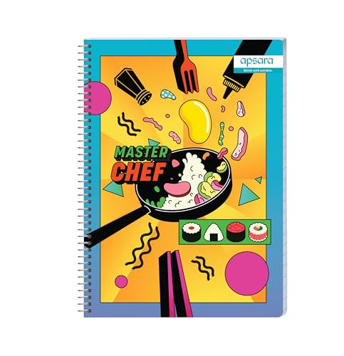 Image of Apsara Spiral Notebook 5Subject 29.7X21 252Pages Unruled 60gsm for School, College Students and Professionals (Covers May Differ)