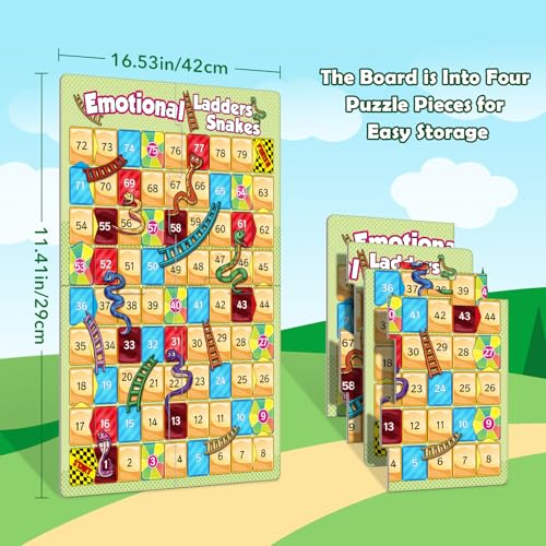 Juego de mesa educativo Emotional Ladders and Snakes para niños miniatura 2