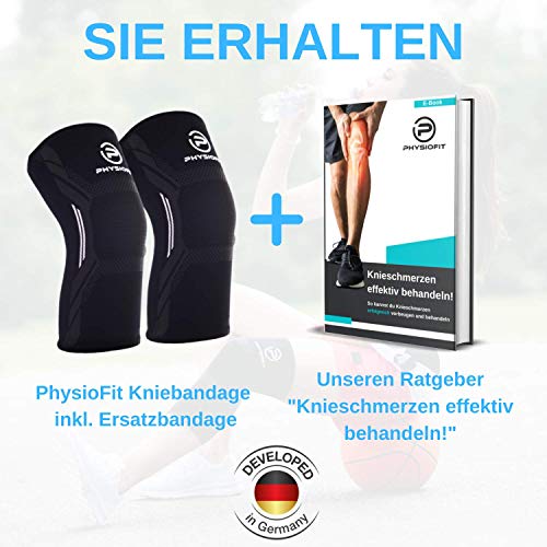 Kniebandage PhysioFit 2er Set, Damen-/Männer-Bandage Knie