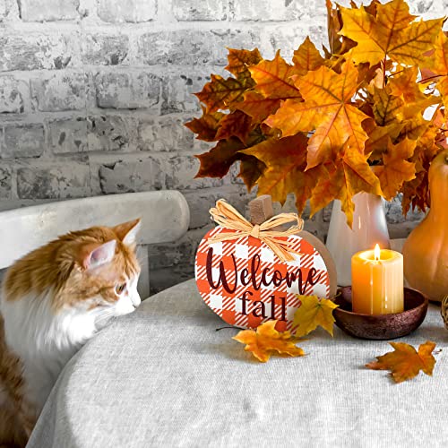 4-Piece-Plaid-Pumpkin-Welcome-Tabletop-Signs-Harvest-Tray-Decor-Farm-Fresh-Table-Signs-Freestanding-Wooden-Fall-Decor-for-Thanksgiving-Farmhouse-Home-Table-Shelf 4 Piece Plaid Pumpkin Welcome Tabletop Signs Harvest Tray Decor Farm Fresh Table Signs Freestanding Wooden Fall Decor for Thanksgiving Farmhouse Home Table Shelf