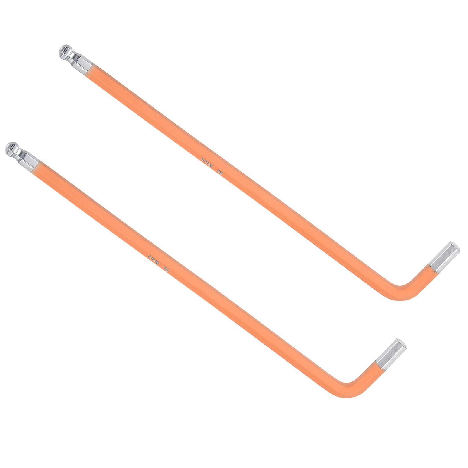 TA-VIGOR 2Pcs 5mm Ball End Hex Key Wrench, Long Arm L-Shaped Allen Wrench Tool for DIY Projects Furniture Assembly
