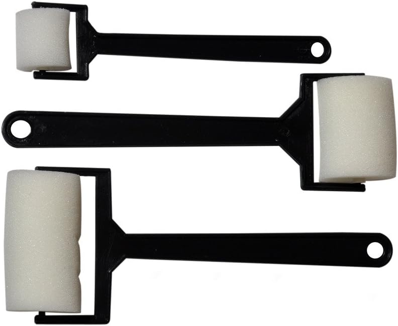Art pavilion Set of 4 Plain Foam Roller Brushes for Painting, Art and Craft Projects