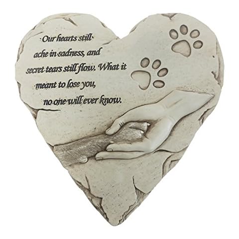 Heart Shaped Pet Dog Memorial Stones Grave Markers, Pet Dog Loss Stones Headstones Memorial Plaques for Garden Backyard Patio or Lawn, Sympathy Pet Dog Memorial Gifts Loss Gifts Outdoors, 9.6"x9.5" Cover