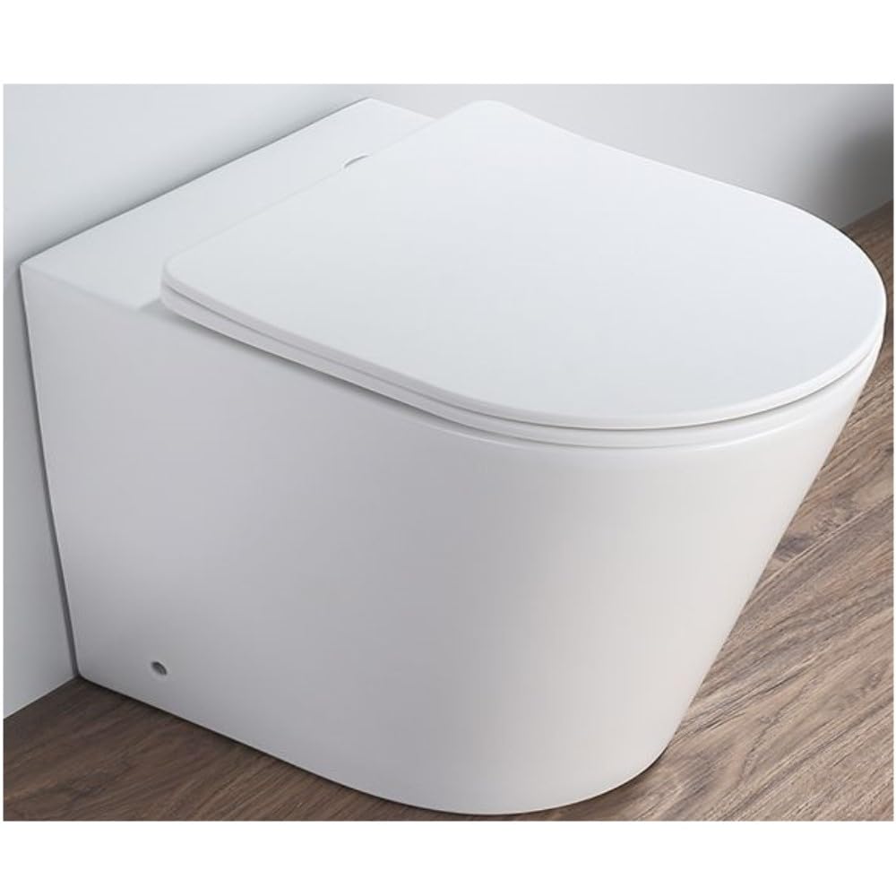 Milano White Colby Ceramic Back To Wall Toilet Wc Pan Soft Close Seat