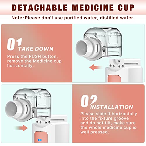 Portable Nebulizer, Nebulizer Machine For Adults And Kids, Handheld Nebulizer Of Cool Mist,Steam Inhaler For Breathing Problems, Used At Home, Office, Travel, Pink #TOP1