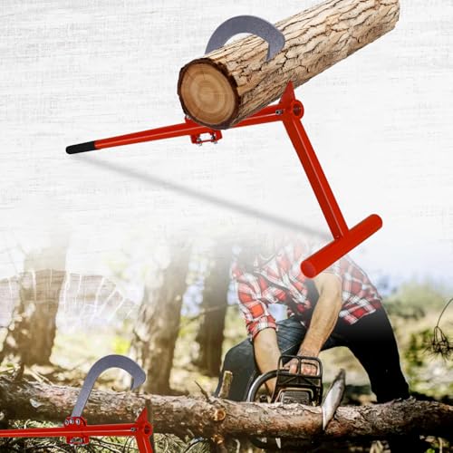 FEBTECH Wood Log Lifter Timber Jack 48\" - Carbon Steel Forestry Tool with Rubber Grip & Adjustable Hook - Logging Tools and Equipment for Wood Workers, Loggers, Sawyers & Firewood Enthusiasts