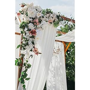 Alternative view of LINXTAR Hochzeitsbogen-Vorhänge, 6 Meter, 2 Paneele, durchscheinende Hochzeitsbögen, Vorhänge für Party, Hintergrund, Zeremonie, Dekoration