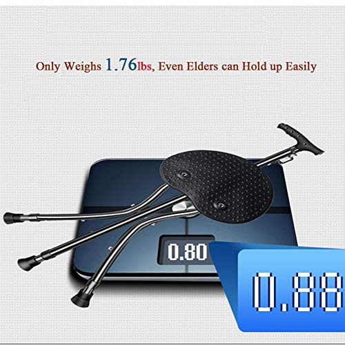 Walking Stick with Seat Folding - Walking Cane Seat 300 lbs Capacity with LED Light Adjustable Height for Elder Gift - Thumbnail 2