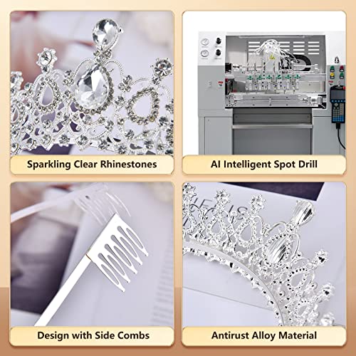 Birthday Tiaras And Crowns For Women Princess Girls Fashion Headband Bridal Wedding Prom Queen Pageant Hair Decor Crystal Accessories Halloween Costume Christmas Party Mother's Day Valentines Gifts Silver 6 Pack #TOP2